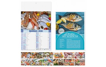 Calendari personalizzati 2020 parete muro mare in tavola pesce pescheria PA144