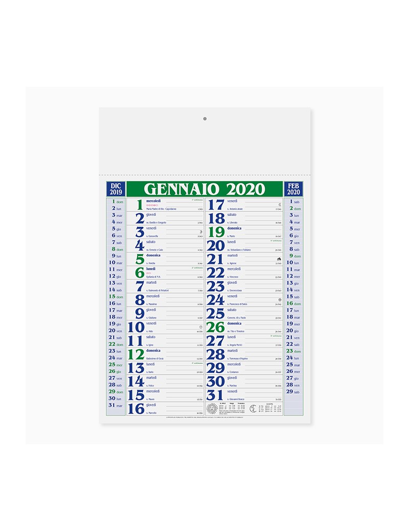 Calendari da parete muro ufficio da personalizzare 2020 Gadget Aziendale PA650VE