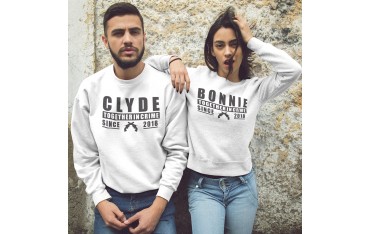 Coppia di Felpe girocollo Bonnie Clyde