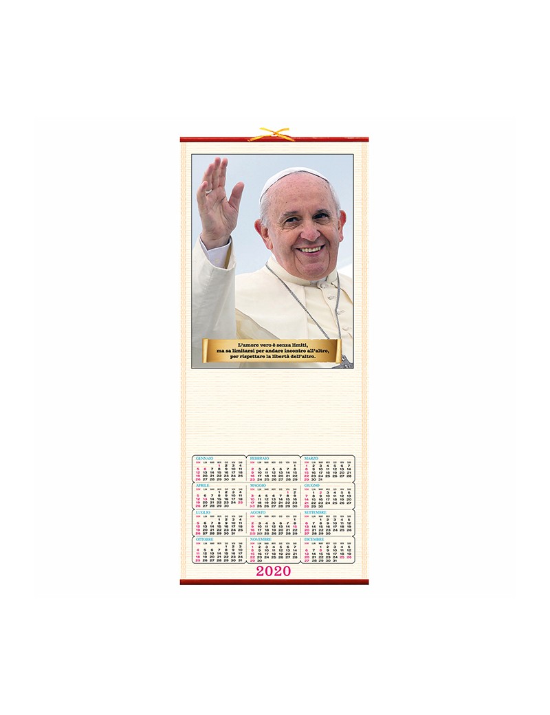 PAPA FRANCESCO - CALENDARIO IN CANNA