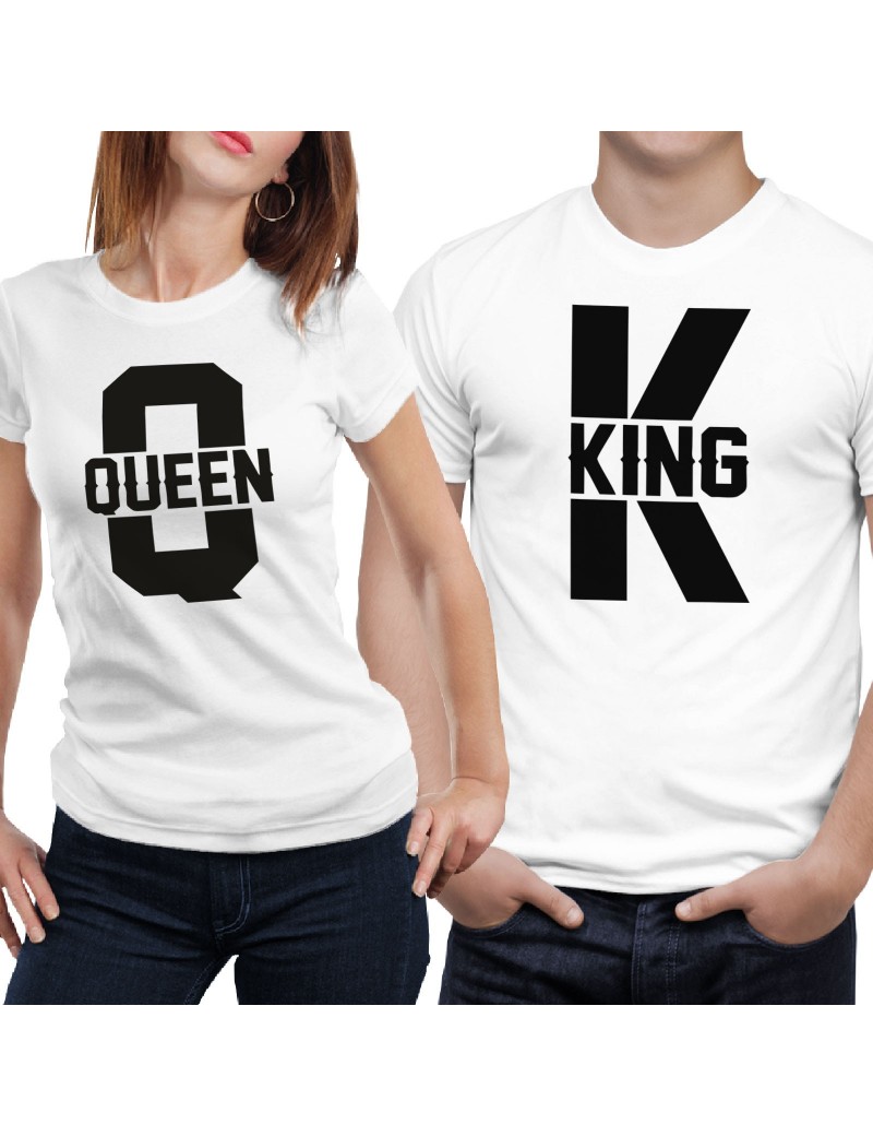 Coppia di magliette t shirt KING QUEEN idea regalo san valentino