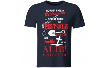 Maglia maglietta t shirt festa del Papà padre idea regalo ALIBI PERFETTO GR413