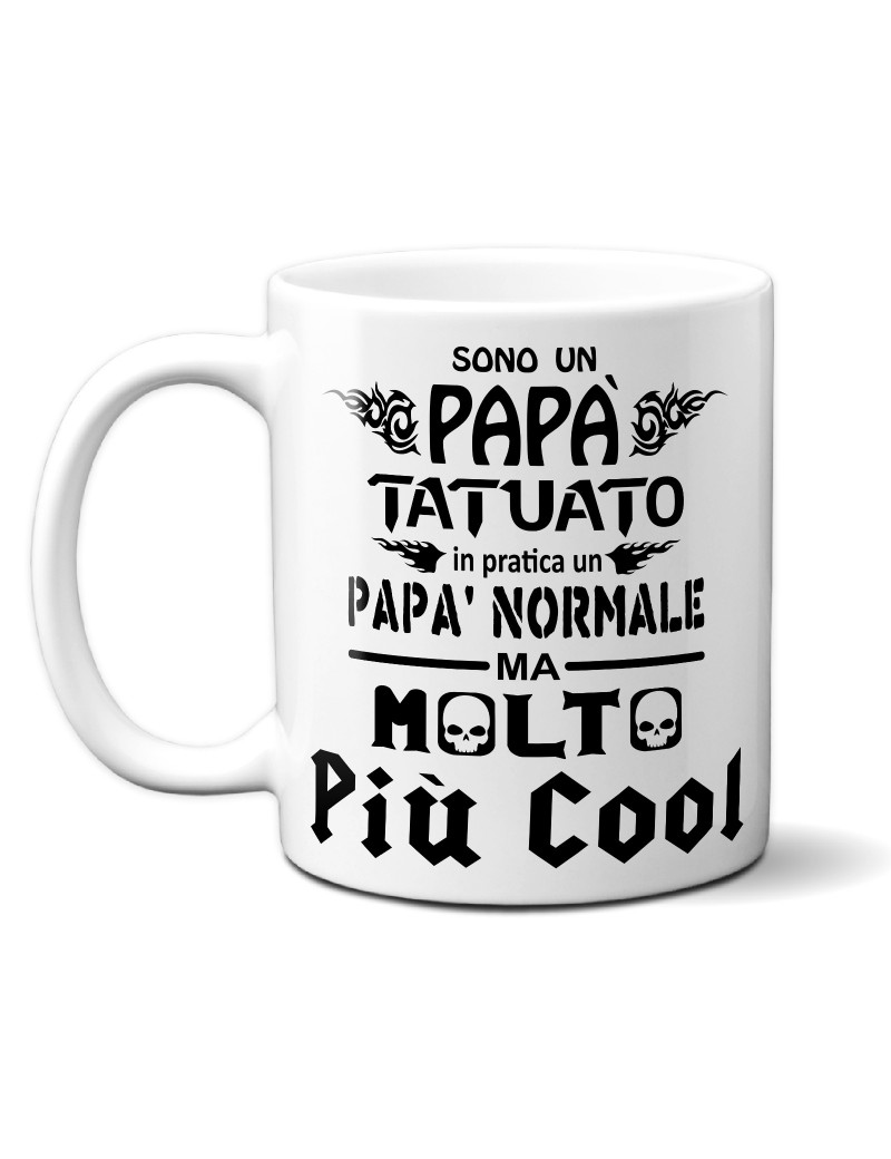 TAZZA in ceramica per festa del papà idea regalo TATUATO NORMALE COOL FICO GR412