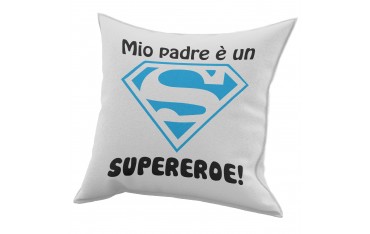 Cuscino in cotone per festa del Papà idea regalo marito SUPEREROE SUPERMAN GR423